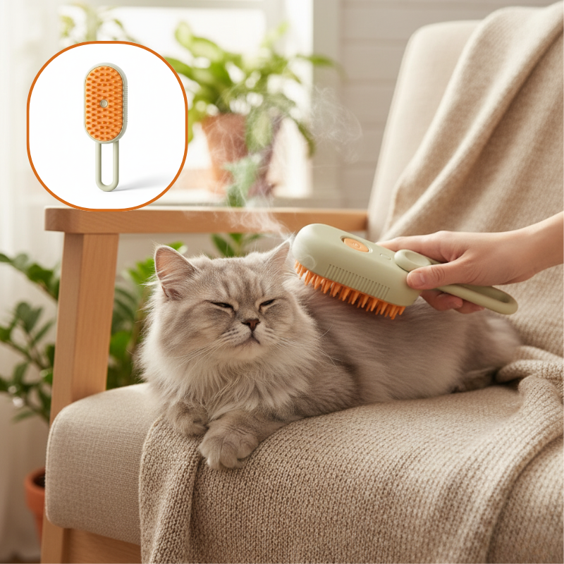 Brosse à vapeur apaisante pour chat